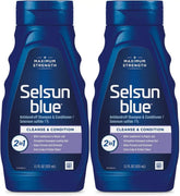 Selsun Blue 2-in-1 Anti-dandruff Shampoo & Conditioner, 11 fl. oz, Maximum Strength 2-in-1 Treatment, Selenium Sulfide 1% (Pack of 2)