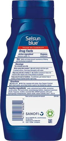 Selsun Blue Medicated Antidandruff Shampoo, Maximum Strength Scalp Treatment With Selenium Sulfide, 11 fl. oz. (Pack of 2)