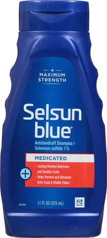 Selsun Blue Medicated Antidandruff Shampoo, Maximum Strength Scalp Treatment With Selenium Sulfide, 11 fl. oz. (Pack of 2)