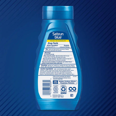 Selsun Blue Itchy Dry Scalp Anti-Dandruff Shampoo, 11 fl. oz., Extra-Hydrating Formula, Pyrithione Zinc 1%