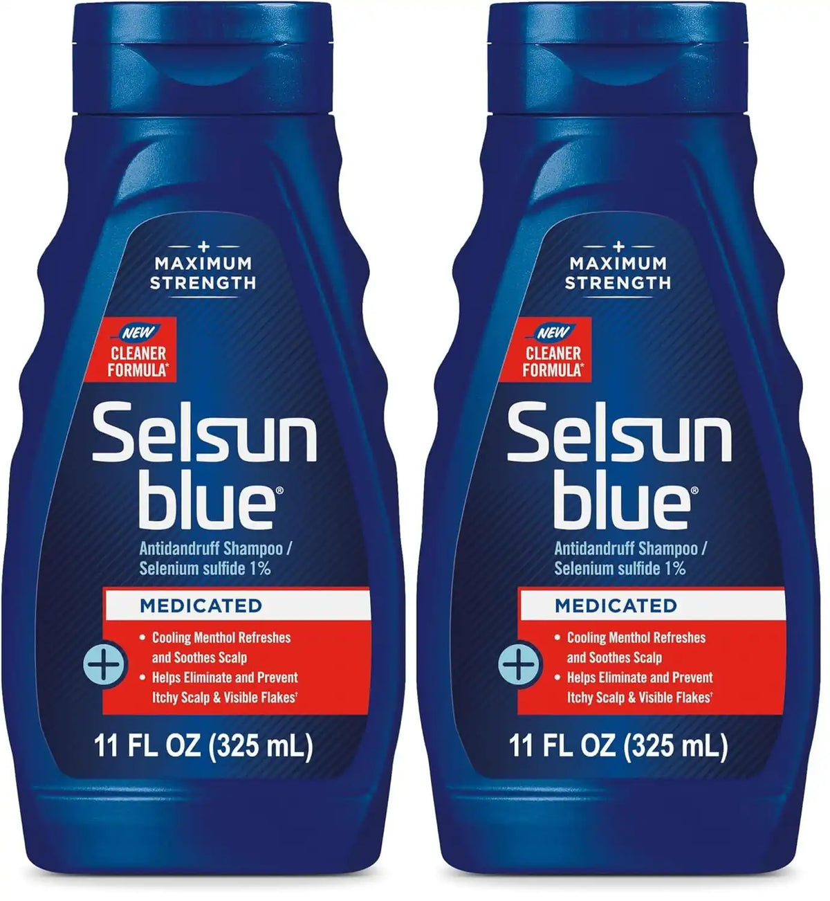 Selsun Blue Medicated Antidandruff Shampoo, Maximum Strength Scalp Treatment With Selenium Sulfide, 11 fl. oz. (Pack of 2)